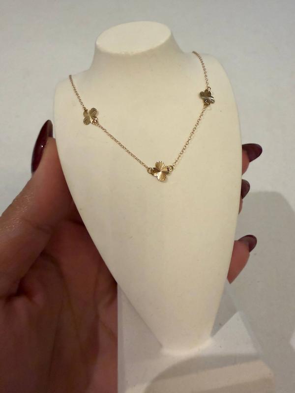 گردنبند زنانه طلا ۱۸ عیار ونکلیف سه گل Matows_gold_gallery