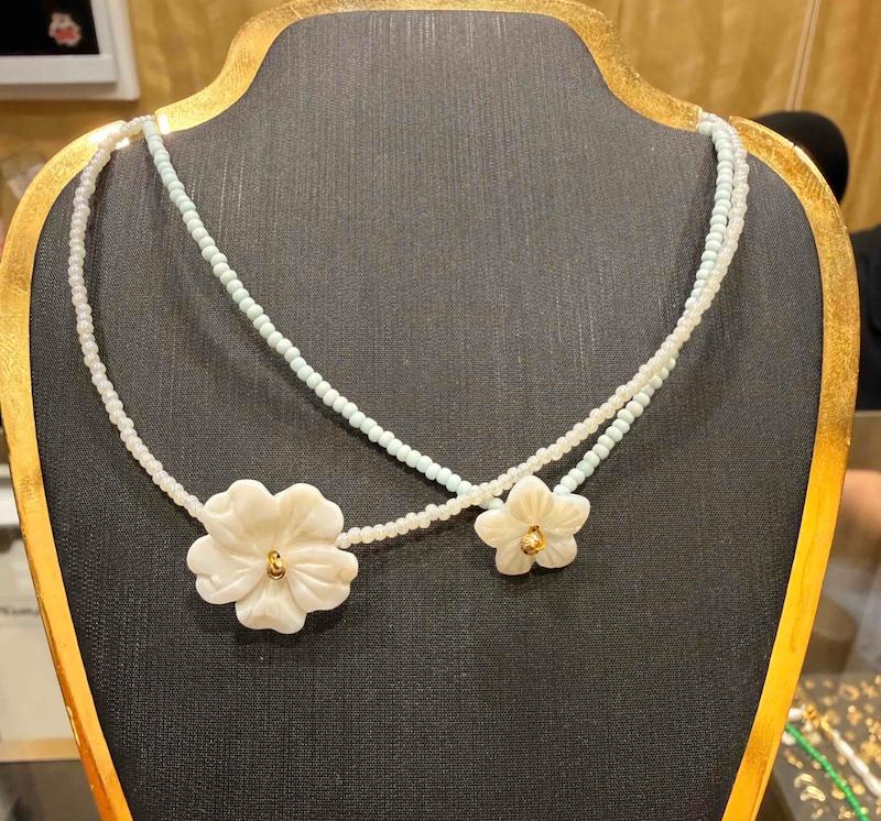 گردنبند بچگانه طلا ۱۸ عیار چوکر صدف وگوی طلا گالری طلای آژو
