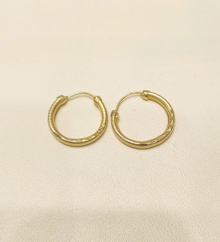 گوشواره زنانه طلا ۱۸ عیار گوشواره حلقه ای تراش حلما گالری