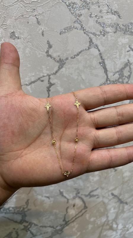 گردنبند زنانه طلا ۱۸ عیار طرح ونکلیف لوکس غزل گالری