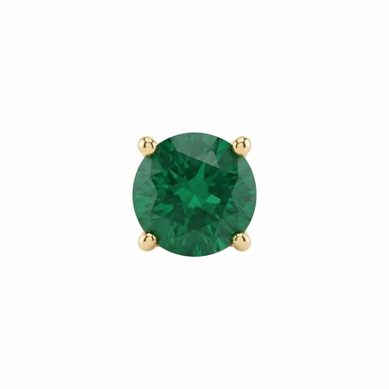 آویز زنانه طلا ۱۸ عیار تک نگین زیرکنیا گرد رنگ سبز Matows_gold_gallery2