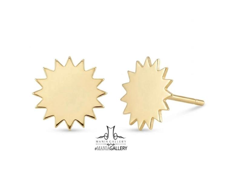 گوشواره زنانه طلا ۱۸ عیار خورشید گالری مانيا