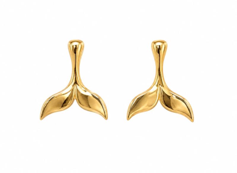گوشواره زنانه طلا ۱۸ عیار گوشواره میخی دم وال گالری طلای تاج