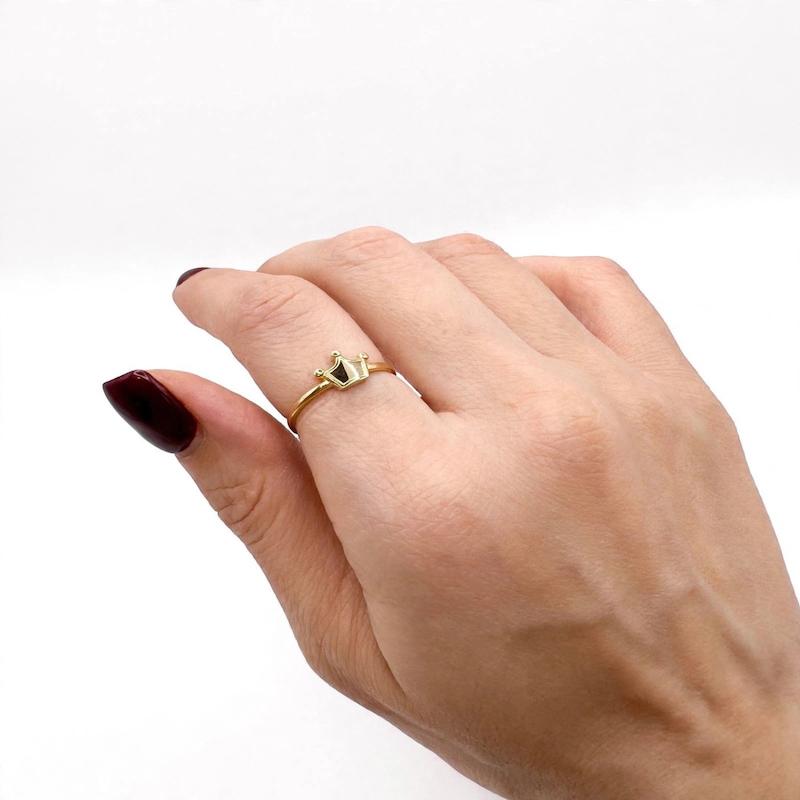 انگشتر زنانه طلا ۱۸ عیار انگشتر تاج گالری امانت Amanat fine jewellery