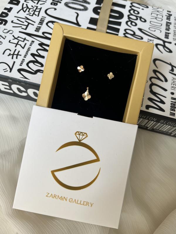 زنانه نیم ست طلا ۱۸ عیار ونکلیف تراش گالری طلا زرمین