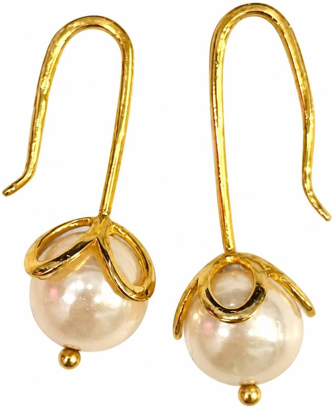 گوشواره طلا ۱۸ عیار مروارید دست ساز (وزن سنگ کسر شده) گالری سها