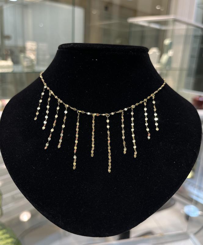 گردنبند زنانه طلا ۱۸ عیار استار شرابه ای گالری طلا زرمین