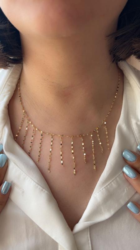 گردنبند زنانه طلا ۱۸ عیار استار شرابه ای گالری طلا زرمین