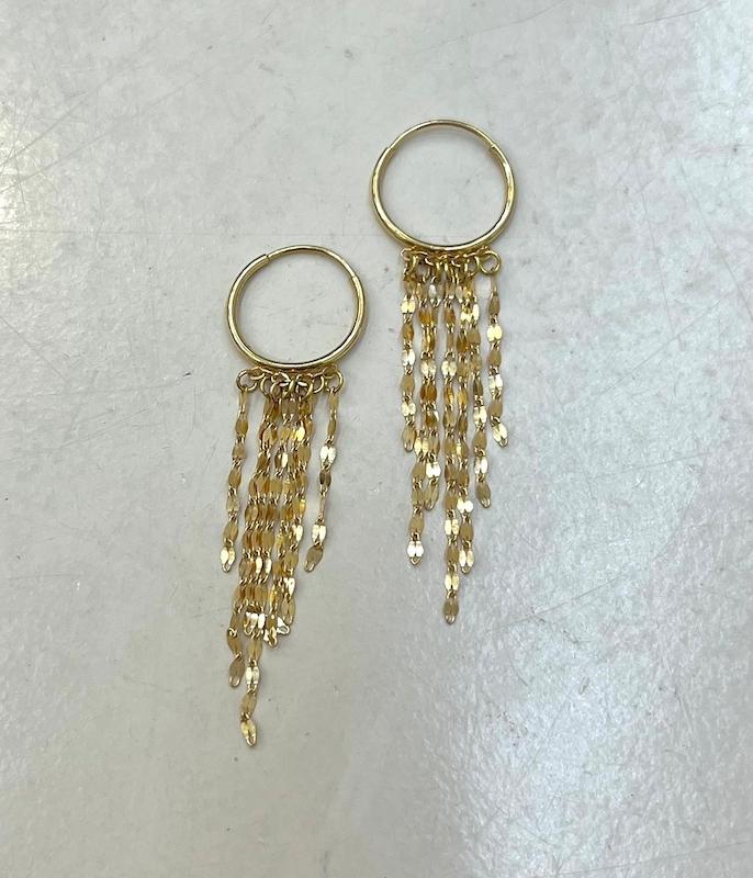 گوشواره زنانه طلا ۱۸ عیار گوشواره شرابه ای طلا طلای مهرنیا