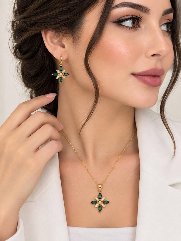 زنانه نیم ست طلا ۱۸ عیار نیم ست  اجرت مناسب باکسر نگین گالری فرح بخش