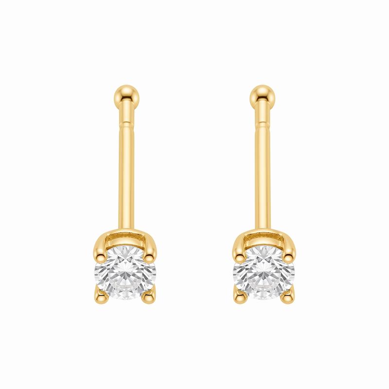 گوشواره زنانه طلا ۱۸ عیار تک نگین میخی Matows_gold_gallery2