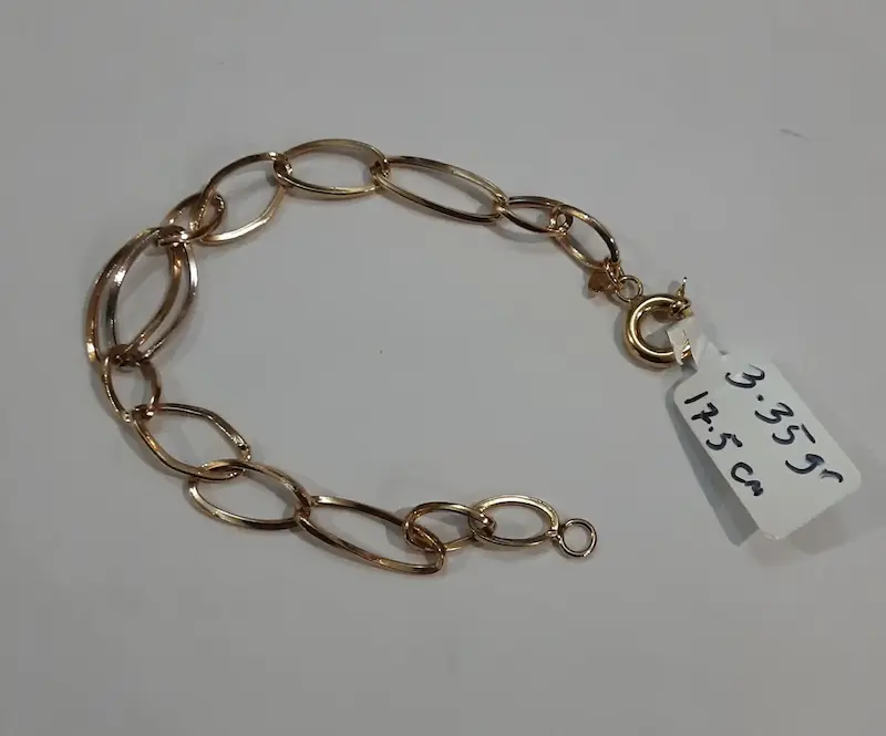دستبند زنانه طلا ۱۸ عیار مدل کلاسیک طول 17.5 سانتیمتر(کم اجرت) دلفین گلد گالری
