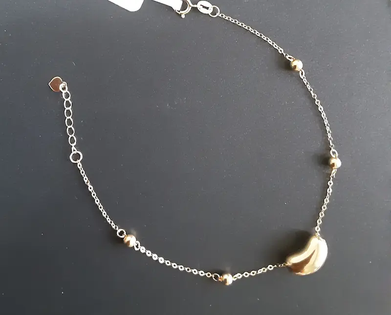 دستبند زنانه طلا ۱۸ عیار مدل قلب مینیمال ایتالیایی3 طول 18cm دلفین گلد گالری