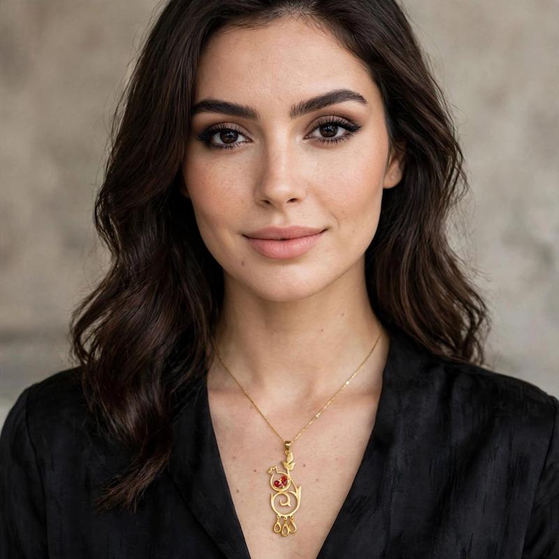 آویز زنانه طلا ۱۸ عیار آویز انار(بدون زنجیر) گالری امانت Amanat fine jewellery