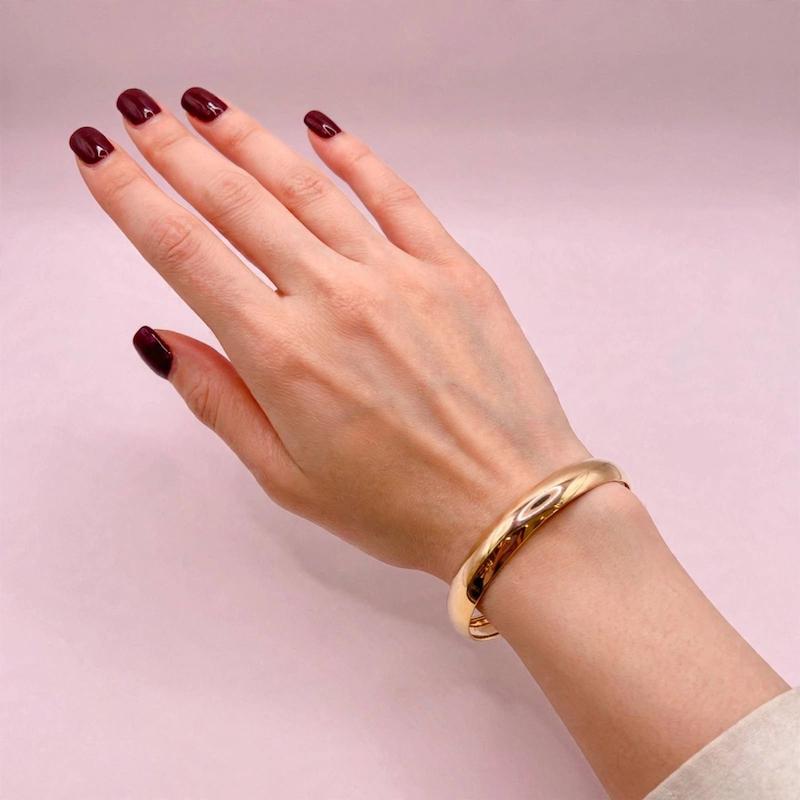 النگو زنانه طلا ۱۸ عیار النگو آینه ای پهن گالری امانت Amanat fine jewellery