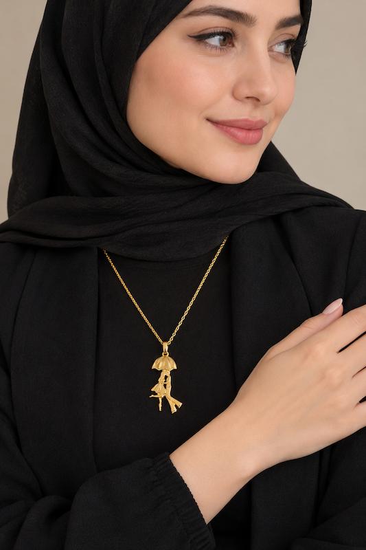 گردنبند زنانه طلا ۱۸ عیار باران زرنه گالری