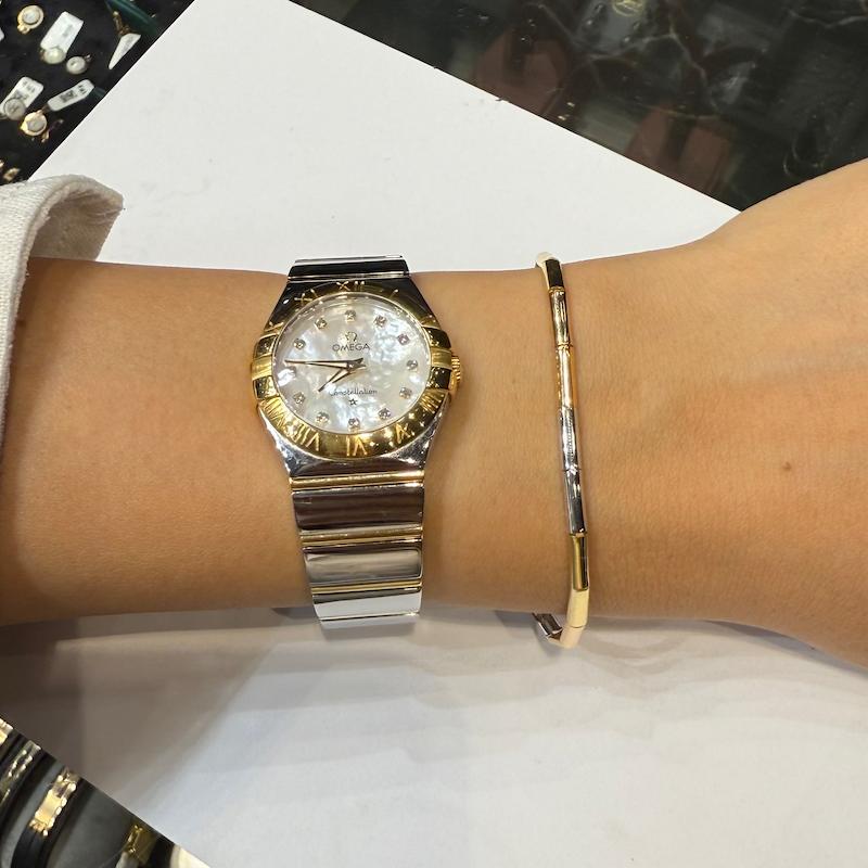 دستبند طلا ۱۸ عیار دستبند آینه ای ۳ رنگ گالری زرنوش