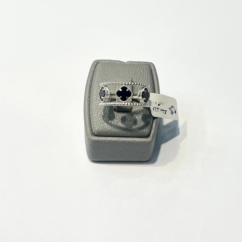 انگشتر طلا ۱۸ عیار انگشتر ونكليف سيلور با كسر سنگ مشكي گالری زرنوش