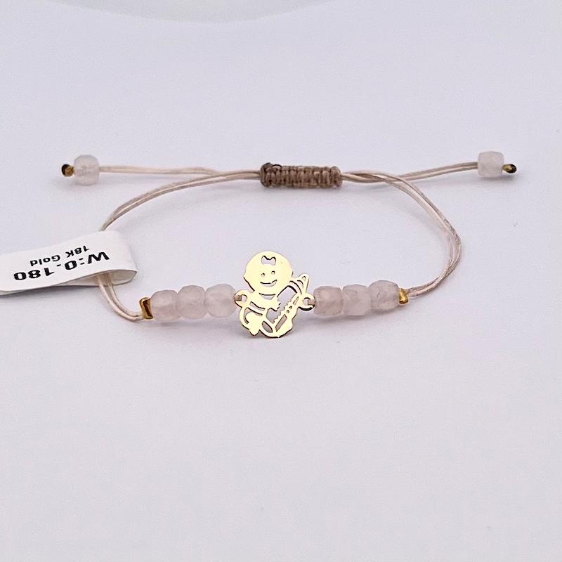 دستبند طلا ۱۸ عیار دستبند بچه و شیشه شیر و مهره گالری زرنوش