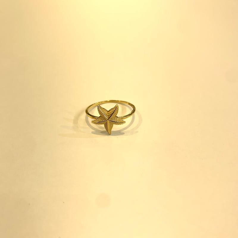 انگشتر طلا ۱۸ عیار ستاره دریایی گالری جواهری مهربان