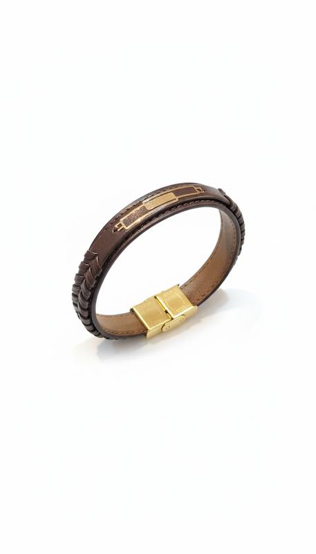 دستبند طلا ۱۸ عیار چرم گالری طلای شفیع