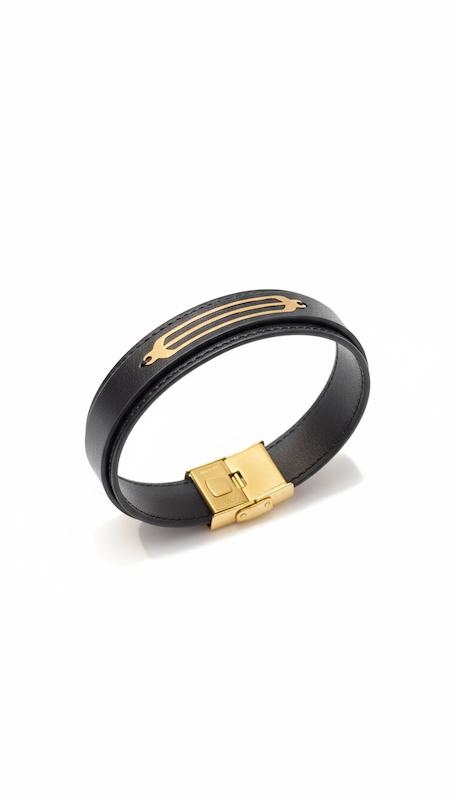 دستبند طلا ۱۸ عیار چرم گالری طلای شفیع