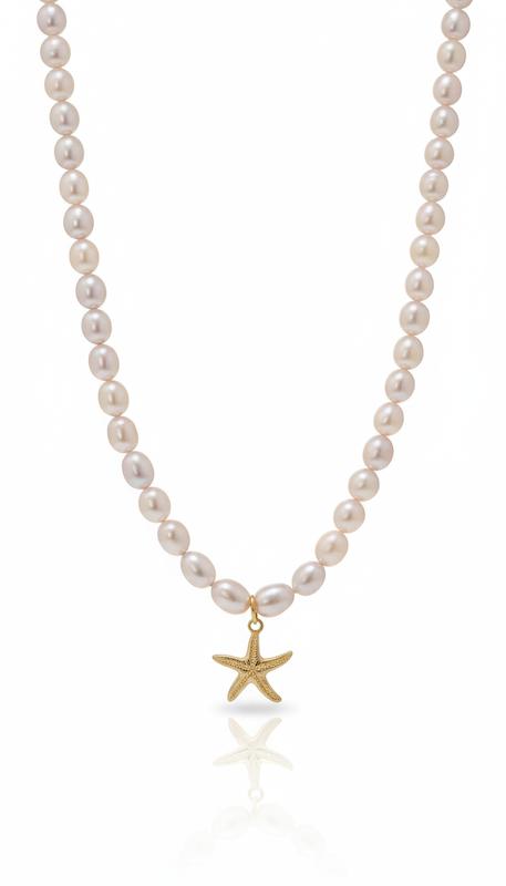 گردنبند طلا ۱۸ عیار مرواریدی گالری طلای شفیع