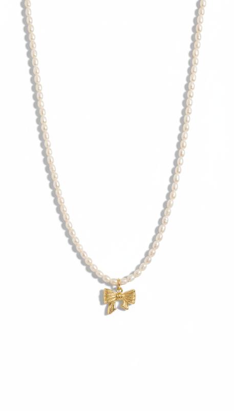 گردنبند طلا ۱۸ عیار مرواریدی گالری طلای شفیع