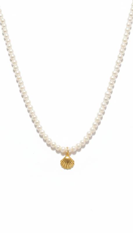 گردنبند طلا ۱۸ عیار مرواریدی گالری طلای شفیع