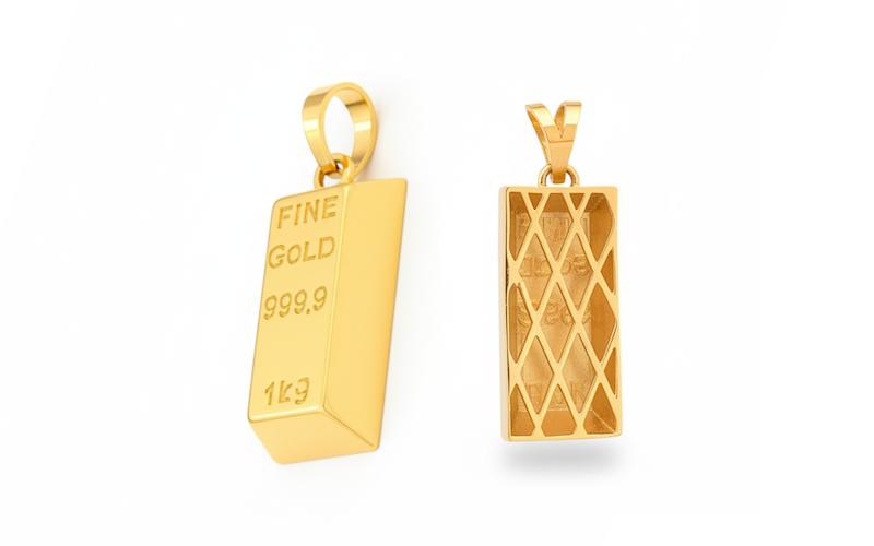 آویز طلا ۱۸ عیار شمش گالری باران گلد