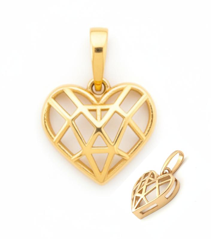 آویز طلا ۱۸ عیار قلب شادی گالری باران گلد