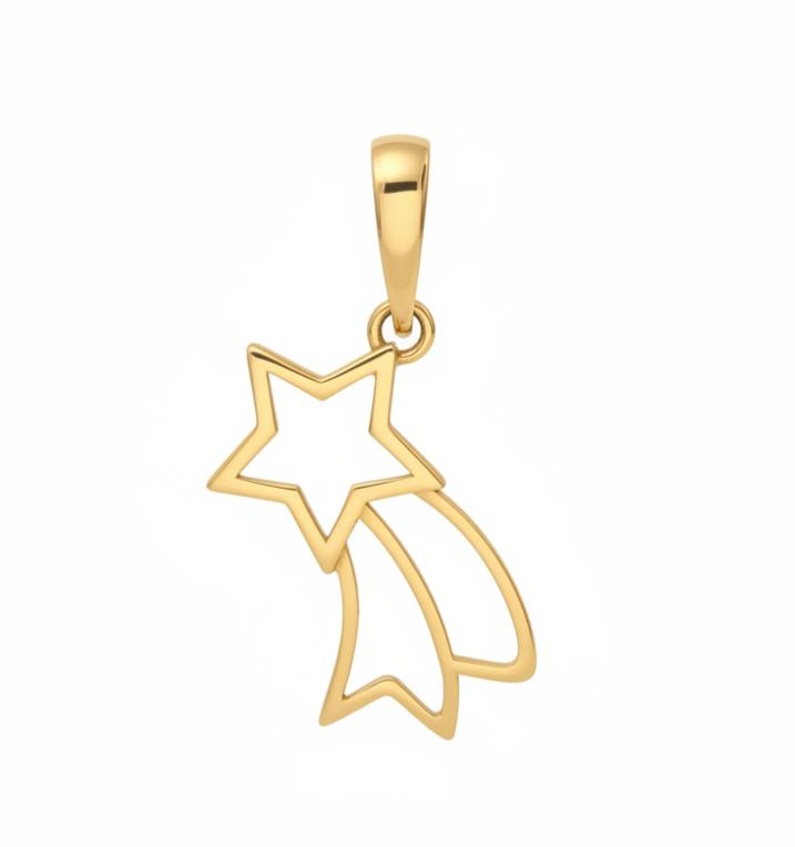 آویز طلا ۱۸ عیار ستاره دنباله دار گالری باران گلد