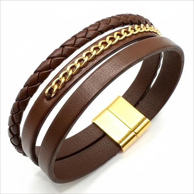 دستبند طلا ۱۸ عیار کارتیه چرم گالری طلای آماندا