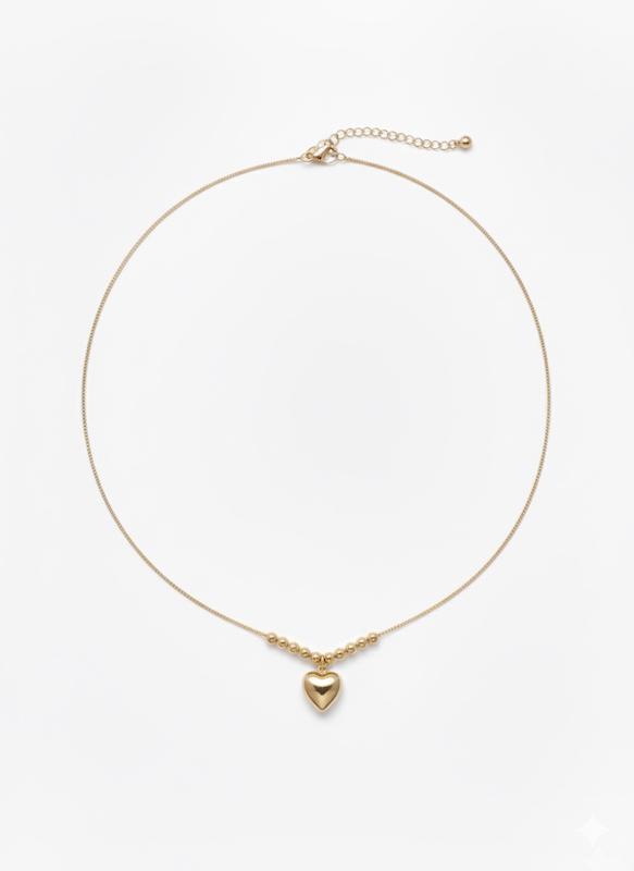 گردنبند طلا ۱۸ عیار گوی و قلب وارداتی گالری طلا سرور گلد