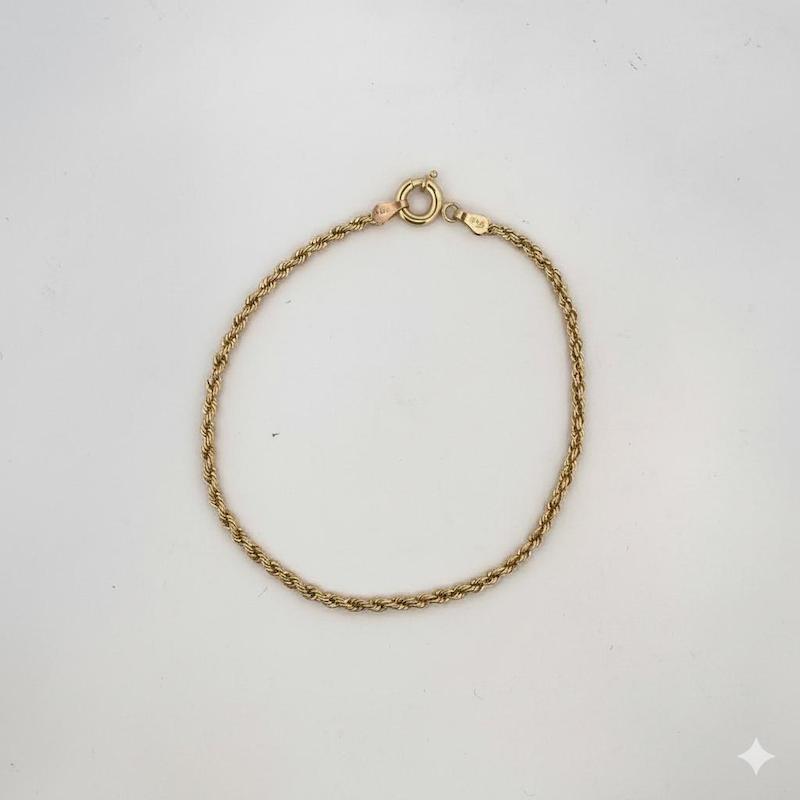 دستبند طلا ۱۸ عیار طنابی گالری حسینی زاده