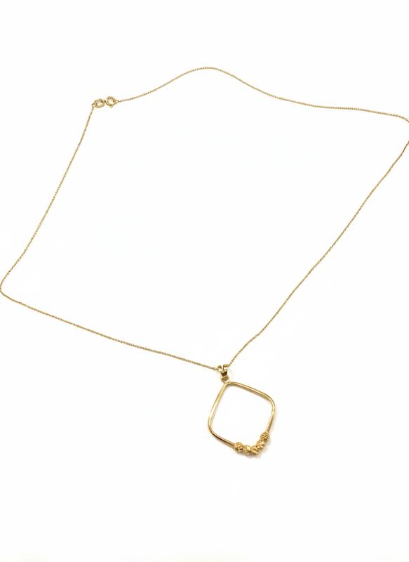 گردنبند طلا ۱۸ عیار زنجیرو آویز گوی البرنادو گالری ملورین