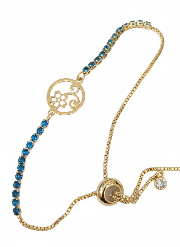 دستبند طلا ۱۸ عیار گل رز گالری ملورین