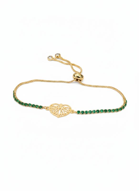 دستبند طلا ۱۸ عیار قلب گالری ملورین