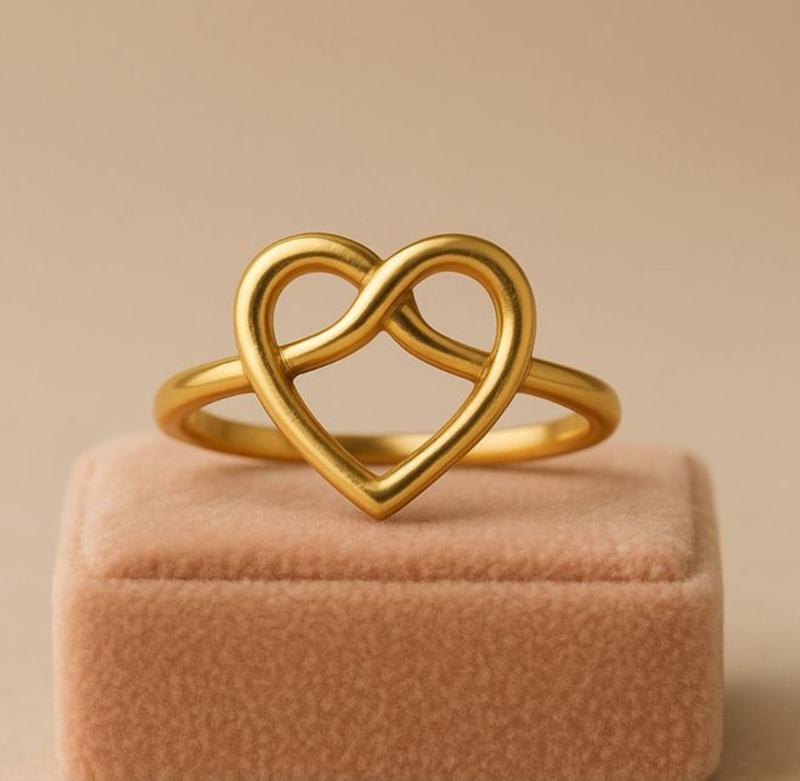 انگشتر طلا ۱۸ عیار قلب گالری بابل طلا