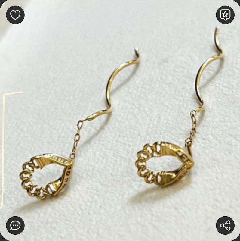 گوشواره طلا ۱۸ عیار کرلی گالری بابل طلا