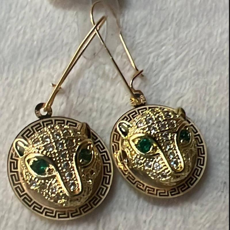 گوشواره طلا ۱۸ عیار پنتر گالری بابل طلا