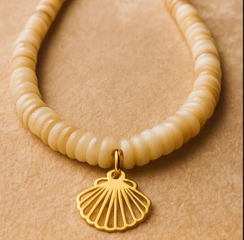 گردنبند طلا ۱۸ عیار صدف گالری بابل طلا