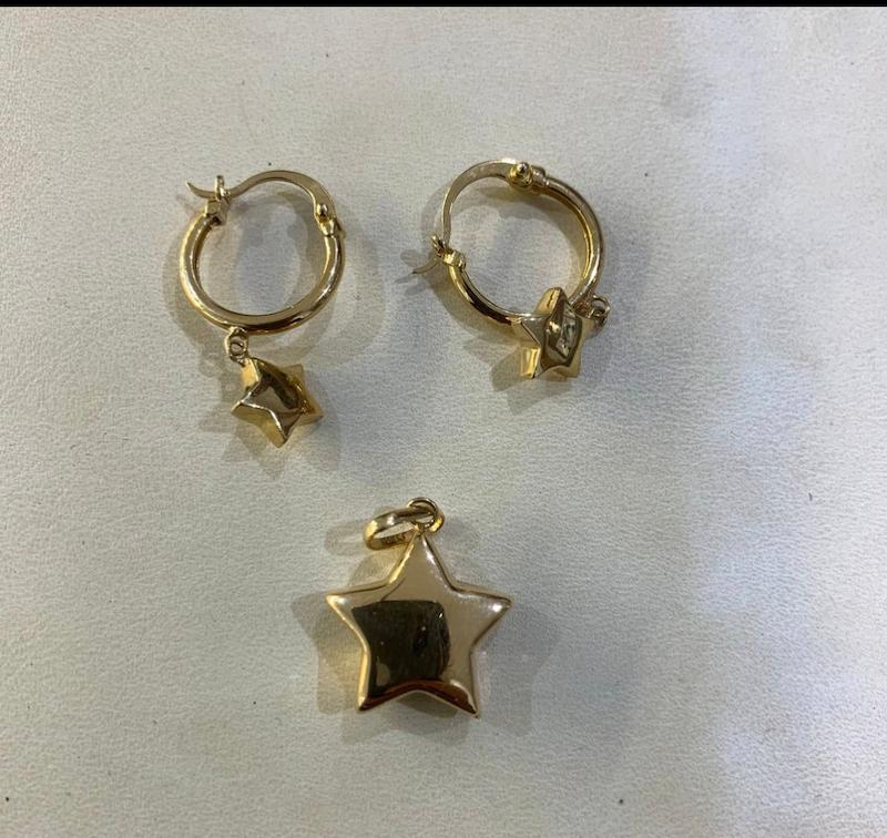 گوشواره طلا ۱۸ عیار استار تاس گالری