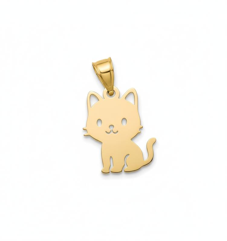 آویز طلا ۱۸ عیار آویز مدال طرح گربه گالری طلای کامیاب