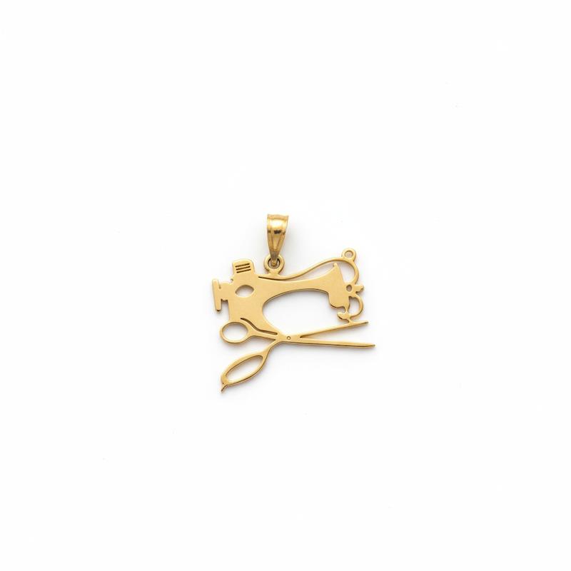 آویز طلا ۱۸ عیار آویز مدال طرح چرخ خیاطی گالری طلای کامیاب