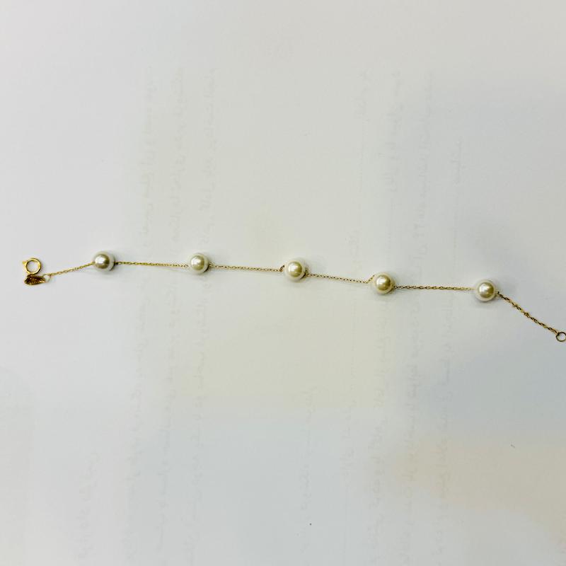 دستبند طلا ۱۸ عیار مروارید پرورشی گالری الیاگلد