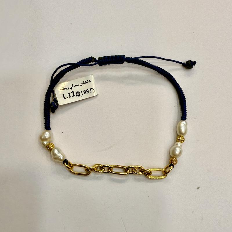 دستبند طلا ۱۸ عیار مرواریدوطلا گالری الیاگلد