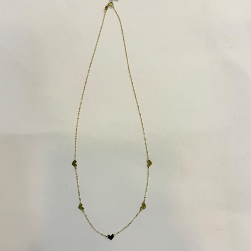 گردنبند طلا ۱۸ عیار پنج قلب گالری الیاگلد