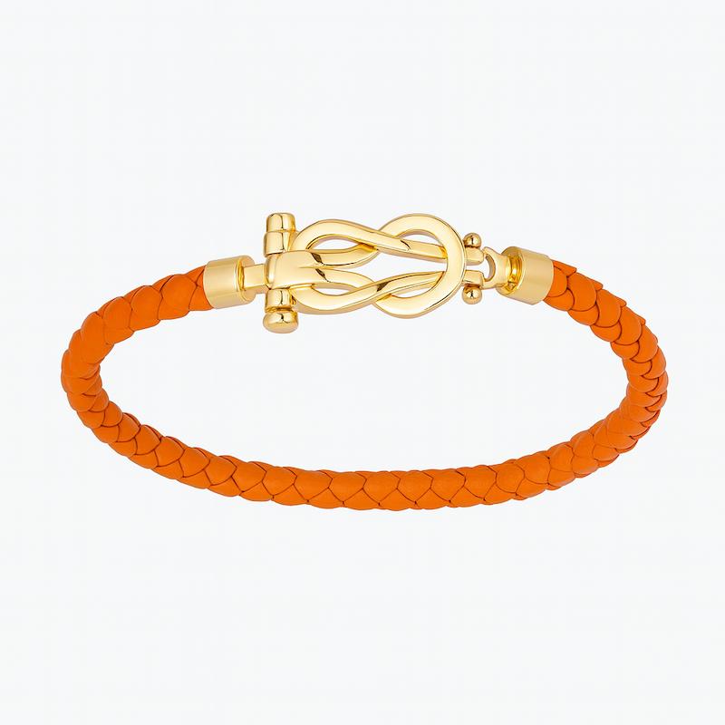 دستبند طلا ۱۸ عیار دستبند چرمی فرد گالری طلای هدی