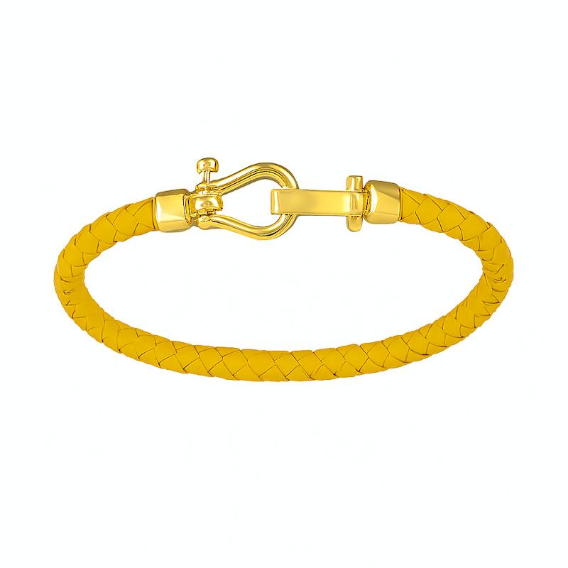 دستبند طلا ۱۸ عیار دستبند چرمی فرد گالری طلای هدی